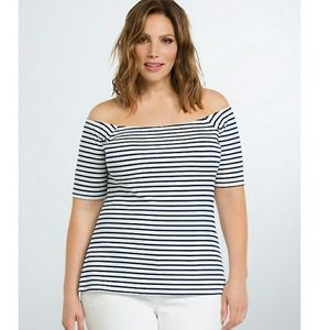 Torrid Striped Off Shoulder Top
